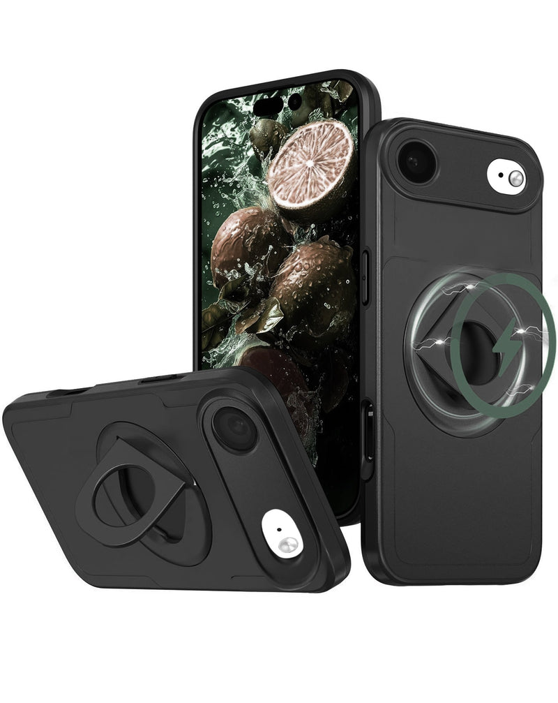 Estuche Ring Stand y cubierta deslizante para lente de camara iPhone Air (Negro)