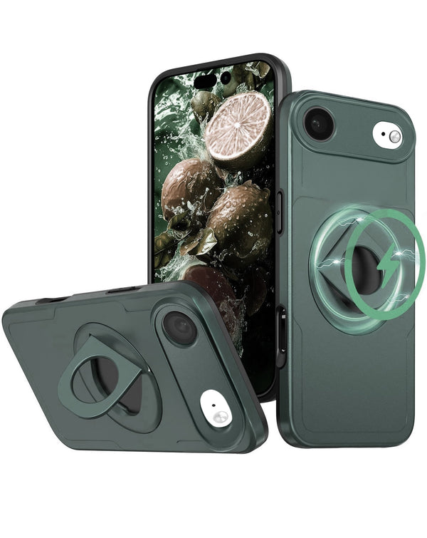 Estuche con soporte de anillo y cubierta deslizante para lente de camara iPhone Air DARK GREEN