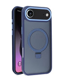 Compra en Guatemala un case de carga inalámbrica con soporte de anillo SlowBack Carbon para iPhone Air en color DARK BLUE.