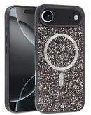 Encuentra la funda de carga inalámbrica bling cristal diamante para iPhone Air en Guatemala con SlowBack, disponibles en negro y plateado.
