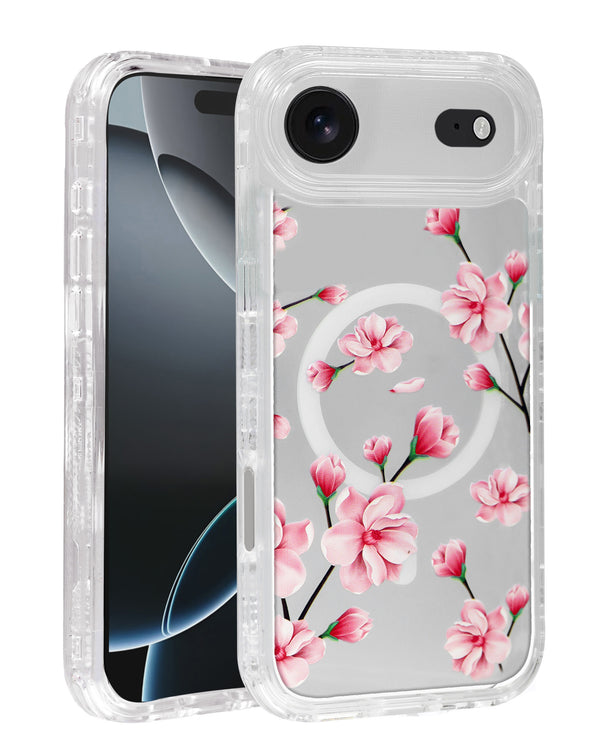 Protege tu iPhone Air Style 1 con estilo con un case transparente con diseño de flores y cargador wireless en Guatemala.