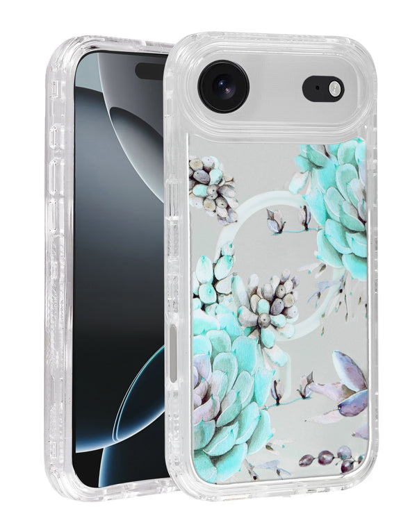 Compra la funda transparente con diseño floral y cargador inalámbrico para iPhone Air Estilo 8 en Guatemala en SlowBack, especialistas en accesorios para iPhone.