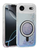 Encuentra la mejor funda protectora con carga inalámbrica y diseño glitter en color azul para iPhone Air en Guatemala.