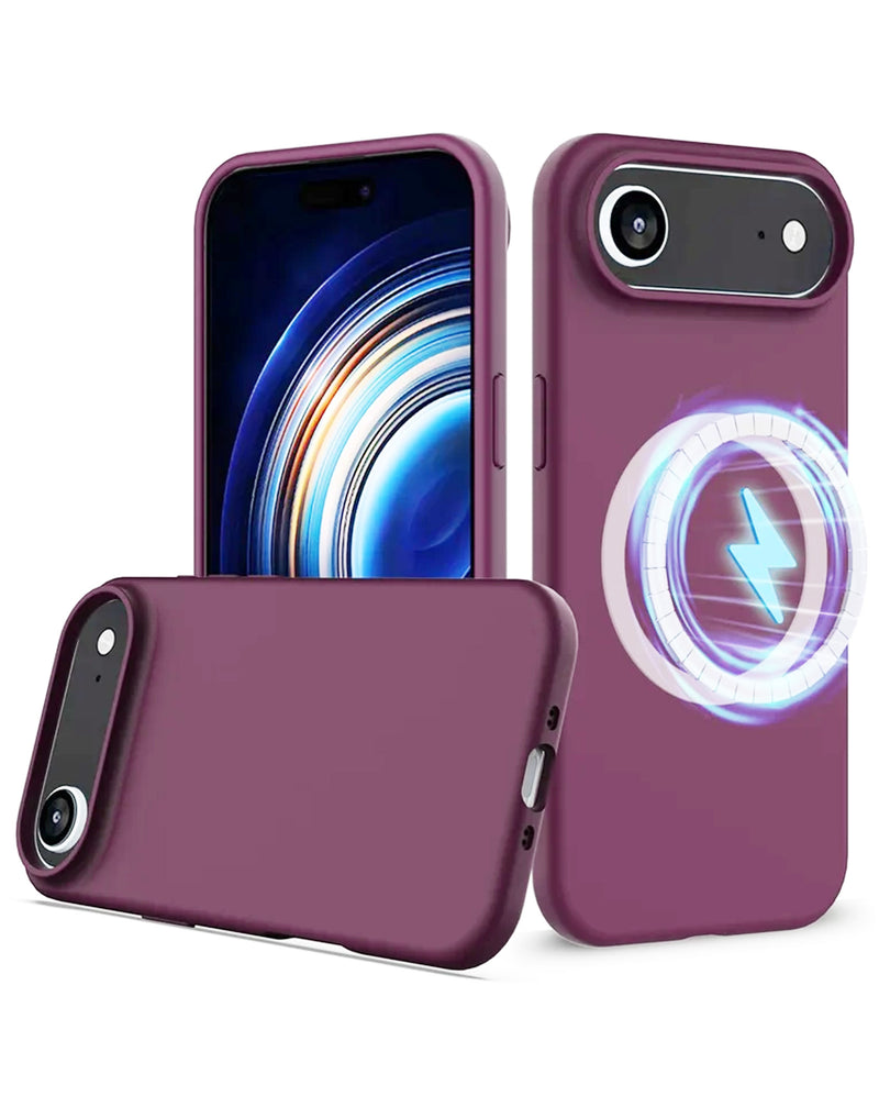 Funda de silicona soft solid con carga inalambrica iPhone Air Marron