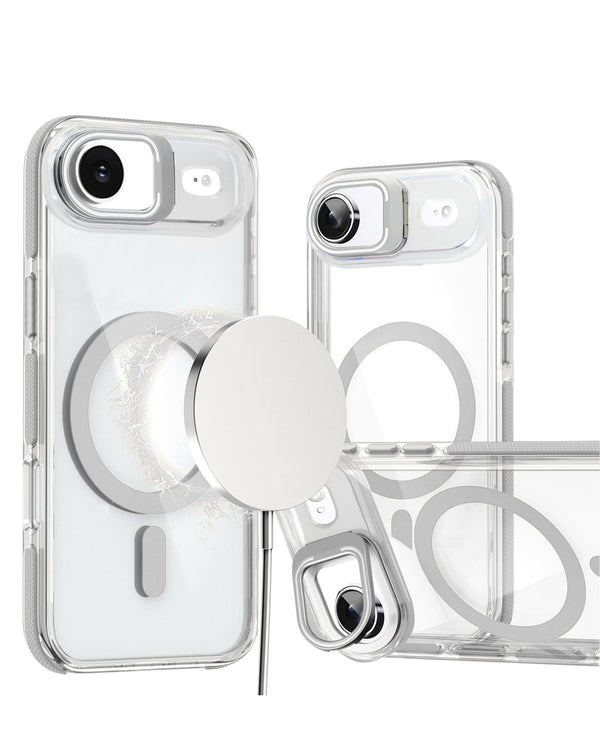 Funda magnetica fina transparente con soporte para camara iPhone Air