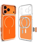 Protector transparente con chip IC para iPhone 17 Pro en Guatemala, encuentra la mejor funda magnética en ORANGE con SlowBack.