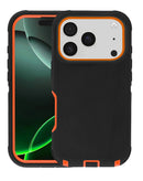 Protector de alta resistencia para iPhone 17 Pro en color negro y naranja en Guatemala, ideal para trabajos pesados y protección extrema.
