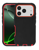 Encuentra en Guatemala un case resistente para iPhone 17 Pro en color negro y rojo en SlowBack, mayorista de accesorios con protección.