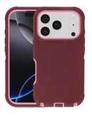 Protege tu iPhone 17 Pro con este resistente case heavy duty en colores MAROON & PINK en Guatemala.