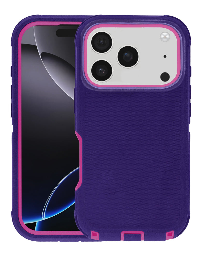Funda de alta resistencia para iPhone 17 Pro en Guatemala, variedad de colores PINK & PURPLE.