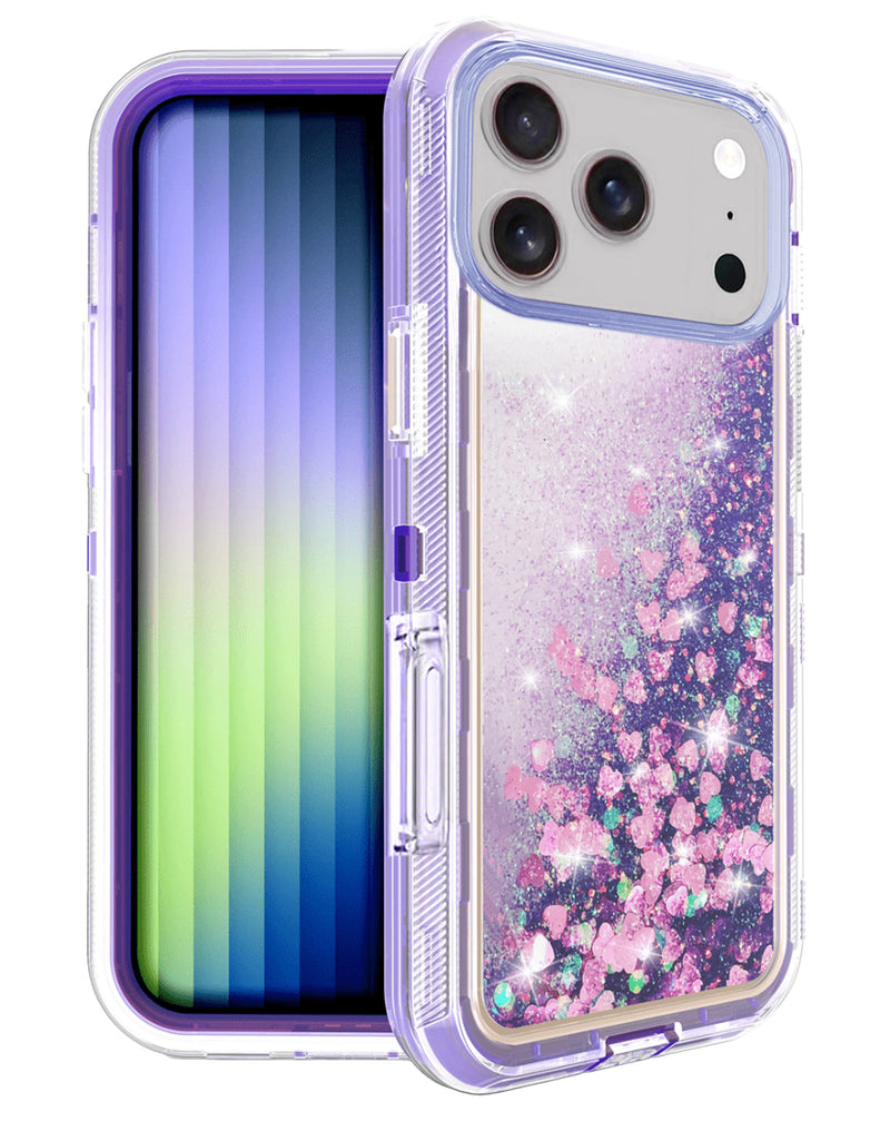 Encuentra la funda protectora Glitter Liquid Bumper para iPhone 17 Pro en Guatemala con variedad de colores disponibles.