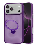 Encuentra el case de carga inalámbrica color PURPLE con soporte de anillo giratorio para iPhone 17 Pro en Guatemala.