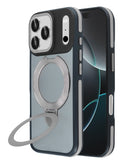 Funda transparente mate con soporte de carga inalámbrica para iPhone 17 Pro disponible en Guatemala al mejor precio en tiendas de accesorios para celulares.