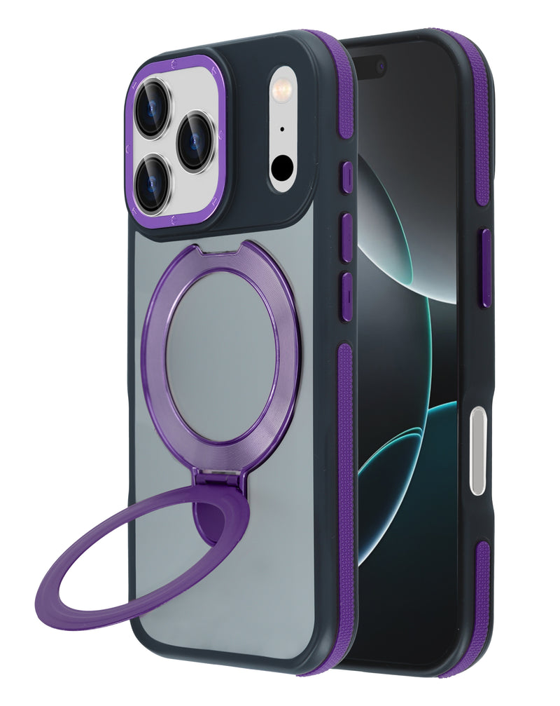 Protege y carga tu iPhone 17 Pro con nuestra funda transparente mate con soporte de carga inalámbrica en Guatemala.