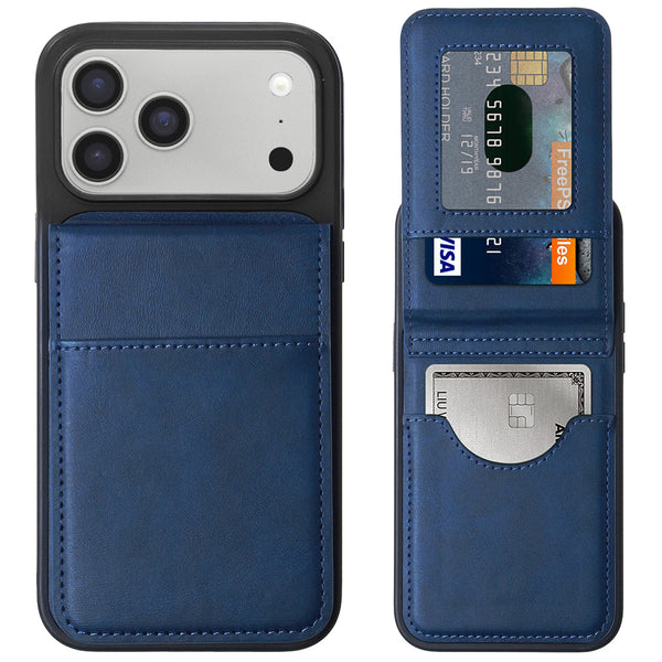 Funda de cuero con soporte iPhone 17 Pro (Blue)