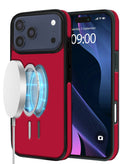 Funda de diseno en cuero con carga inalambrica iPhone 17 Pro (RED)