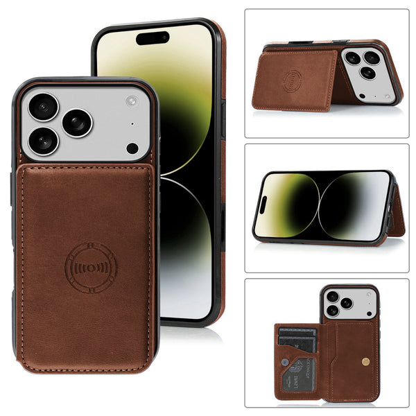 Encuentra la mejor funda cartera de cuero en Guatemala para iPhone 17 Pro en color BROWN.