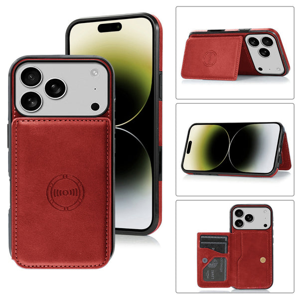 Encuentra la mejor funda cartera de cuero para iPhone 17 Pro en Guatemala con SlowBack, mayorista de accesorios para iPhone.