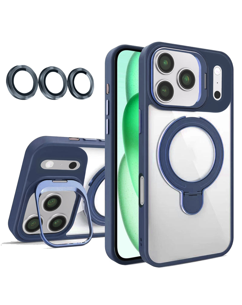 Funda magnética transparente iPhone 17 Pro con 2 kickstand y protección para la lente de cámara en Guatemala.