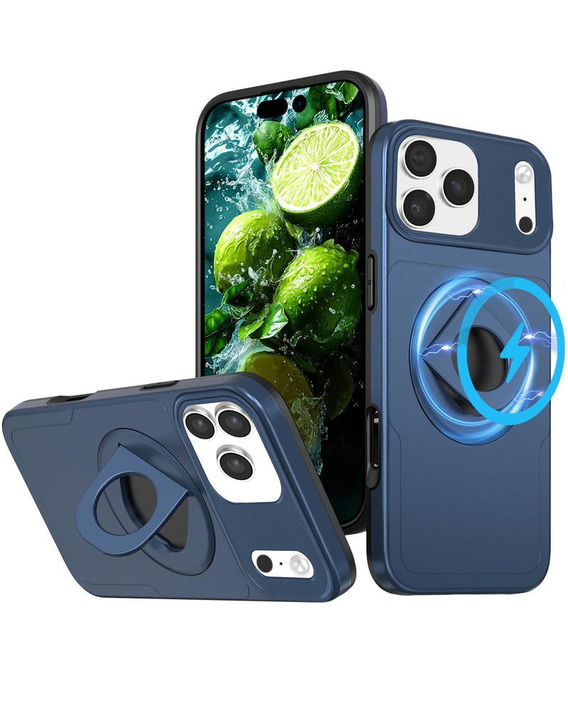 Funda con soporte anillo y cubierta deslizable iPhone 17 Pro BLUE