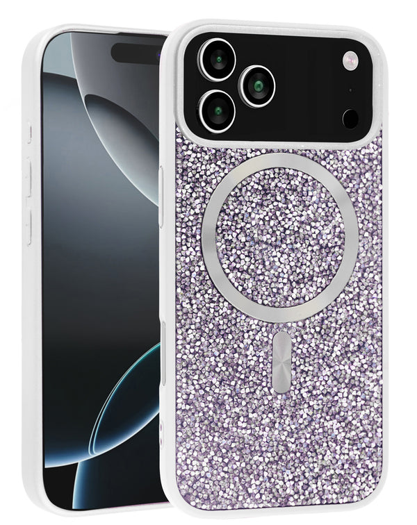 Funda wireless charging bling diamond crystal WHITE iPhone 17 Pro