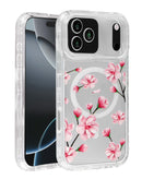 Compra la tapa trasera transparente con diseño floral y cargador inalámbrico para iPhone 17 PRO en Guatemala a través de nuestro catálogo.