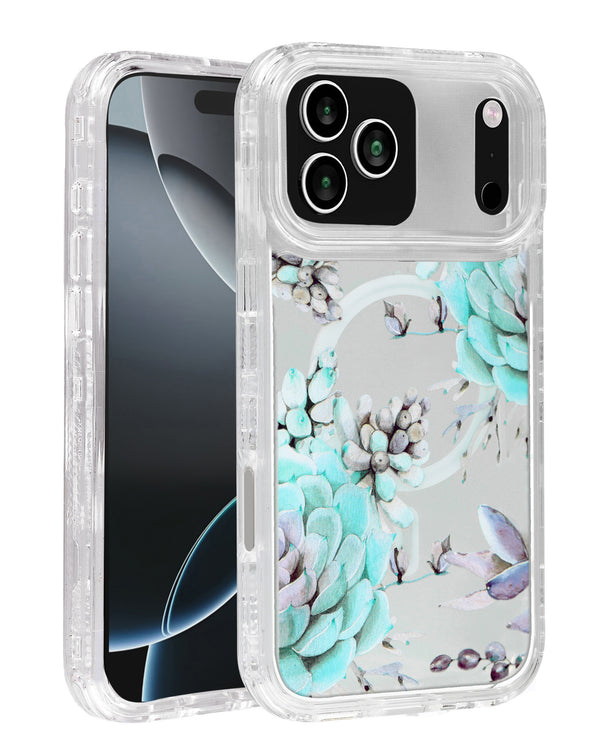 Encuentra la mejor funda transparente con diseño de flores y cargador inalámbrico para iPhone 17 Pro en Guatemala.