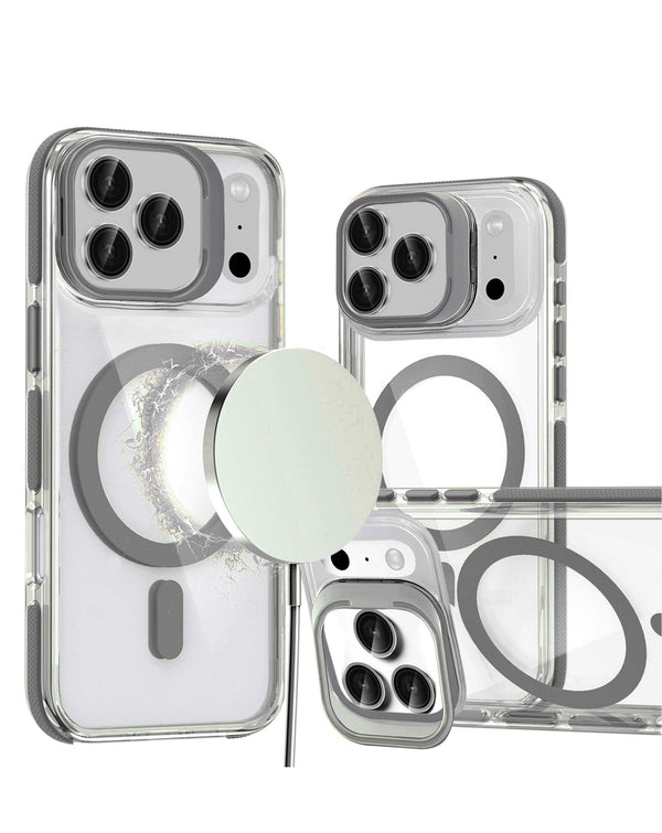 Funda magnetica clara con soporte para camara iPhone 17 Pro - GRAY