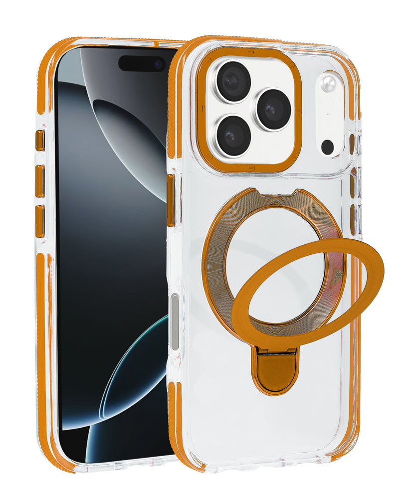 Protector transparente con soporte de carga inalámbrica para iPhone 17 Pro en Guatemala.