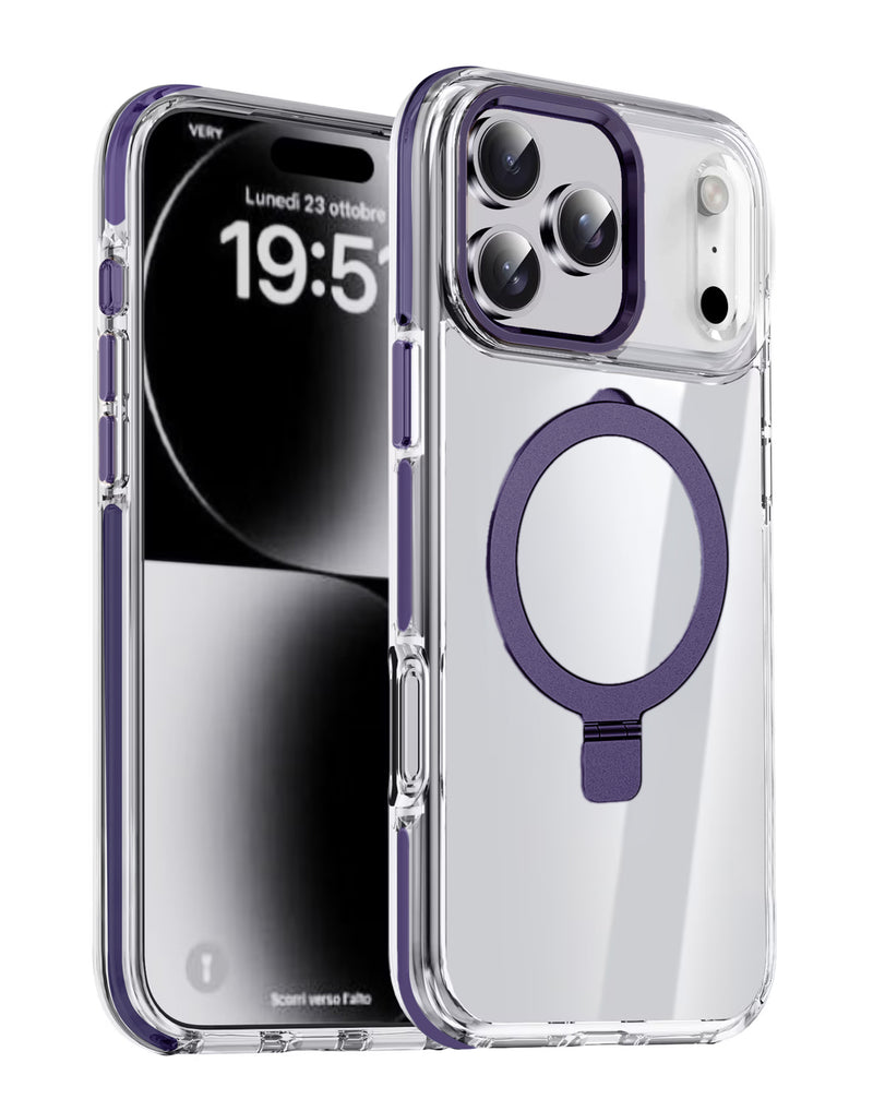 Encuentra la mejor funda magnética transparente con soporte para iPhone 17 Pro en Guatemala.