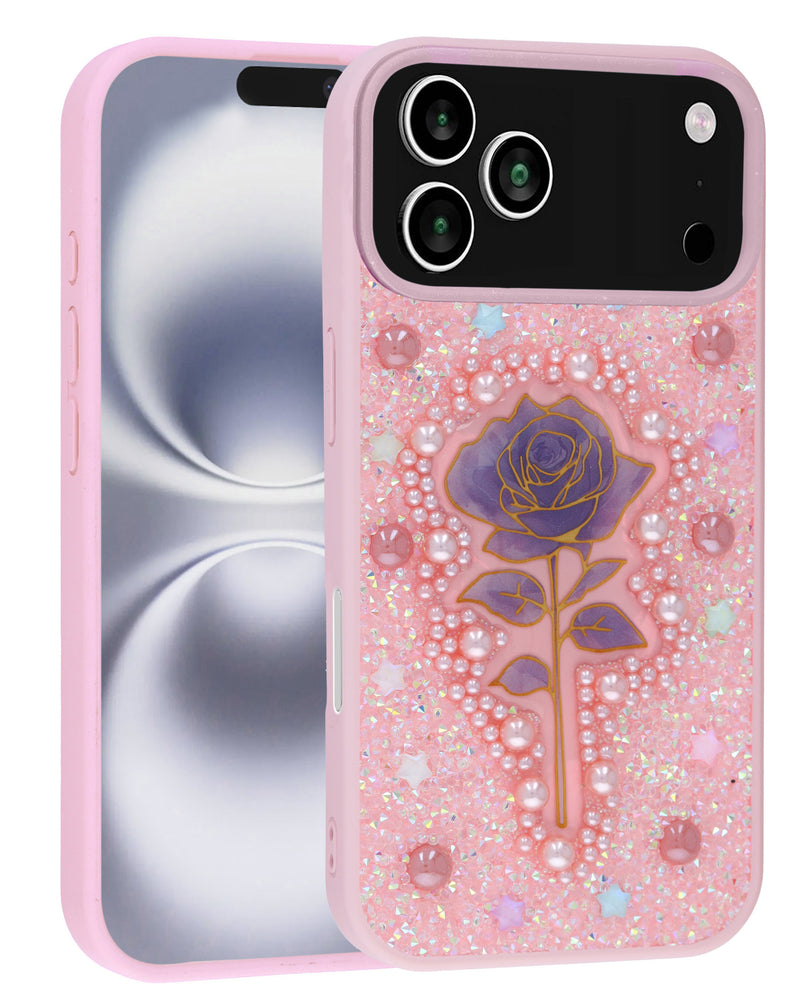 Compra la Funda Diamond Rose Crystal PINK para iPhone 17 Pro Max en Guatemala con envío rápido.