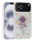 Encuentra la tapa trasera Diamond Rose Crystal Blanco para iPhone 17 Pro Max en Guatemala con SlowBack, un mayorista de accesorios de calidad para reparaciones de celulares.