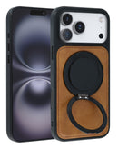 Funda de cuero delgada con soporte de carga inalámbrica para iPhone 17 Pro Max en Guatemala.