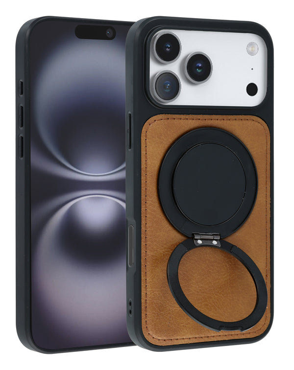 Funda de cuero delgada con soporte de carga inalámbrica para iPhone 17 Pro Max en Guatemala.
