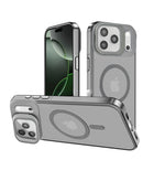 Tapa trasera transparente slim con soporte para camara con carga inalambrica iPhone 17 Pro Max (GRAY)