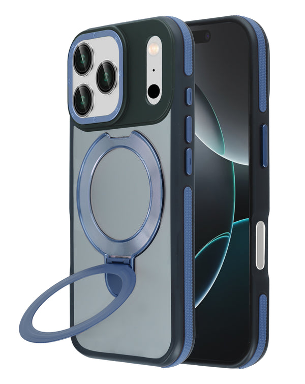 Encuentra el mejor case transparente mate con soporte de carga inalámbrica para tu iPhone 17 Pro Max en Guatemala. 📱🔵