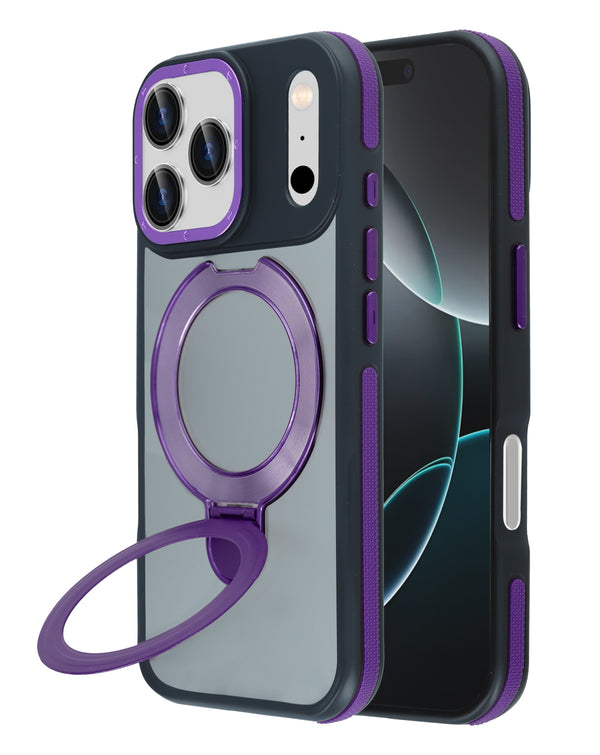 Funda transparente mate con carga inalámbrica y soporte para iPhone 17 Pro Max en Guatemala al mejor precio.