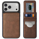 Funda billetera de cuero con soporte iPhone 17 Pro Max (Brown)