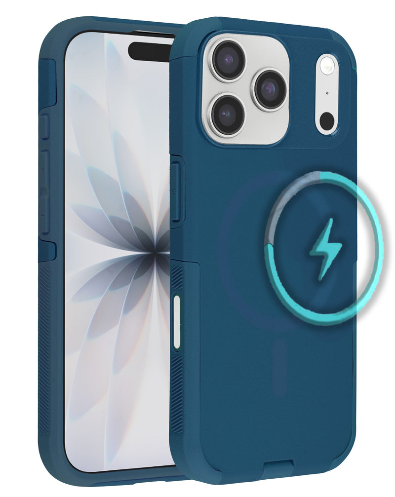 Case doble capa con carga inalambrica iPhone 17 Pro Max BLUE
