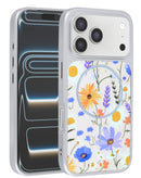 Encuentra en Guatemala fundas Magsafe de doble capa con diseño floral para iPhone 17 Pro Max en color beige.