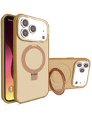 Encuentra en Guatemala el case de carga inalámbrica Carbon con soporte de anillo para iPhone 17 Pro Max en color naranja.