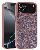 Compra la funda con carga inalámbrica Bling Diamond Crystal ROSE GOLD para iPhone 17 Pro Max en Guatemala.