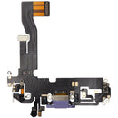 Puerto de carga morado para iPhone 12 (Modelos A2172, A2402, A2403, A2404) con cable flex para reparación.