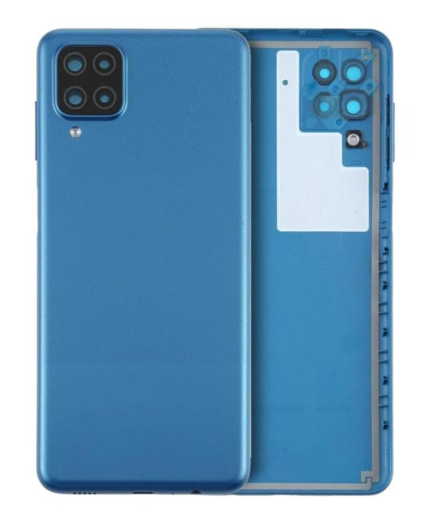 Tapa trasera con lente de camara para Samsung Galaxy A12 original (Azul)