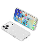 Funda protectora ultra glossy glitter clear para iPhone 17 Pro disponible en tiendas de reparación de iPhone en Guatemala.