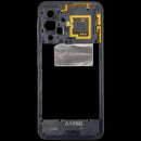 Marco medio negro para Samsung Galaxy A17 5G (SM-A176B), chasis de repuesto para reparación.