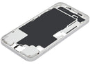 Chasis medio blanco usado para iPhone 16 Plus (A28XX), con piezas pequeñas, ideal para reparación de estructura.