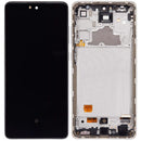 Pantalla Hard OLED blanca con marco para Samsung Galaxy A72 (A725), repuesto de alta calidad para reparación.
