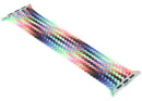 Correa Apple Braided Solo Loop Pride Edition para Apple Watch 44-49mm, talla 1, con patrón de arcoíris vibrante.