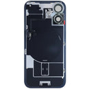 Tapa trasera con placa de acero con carga inalambrica NFC MagSafe y flex de linterna compatible para iPhone 16 (original) (Negro)